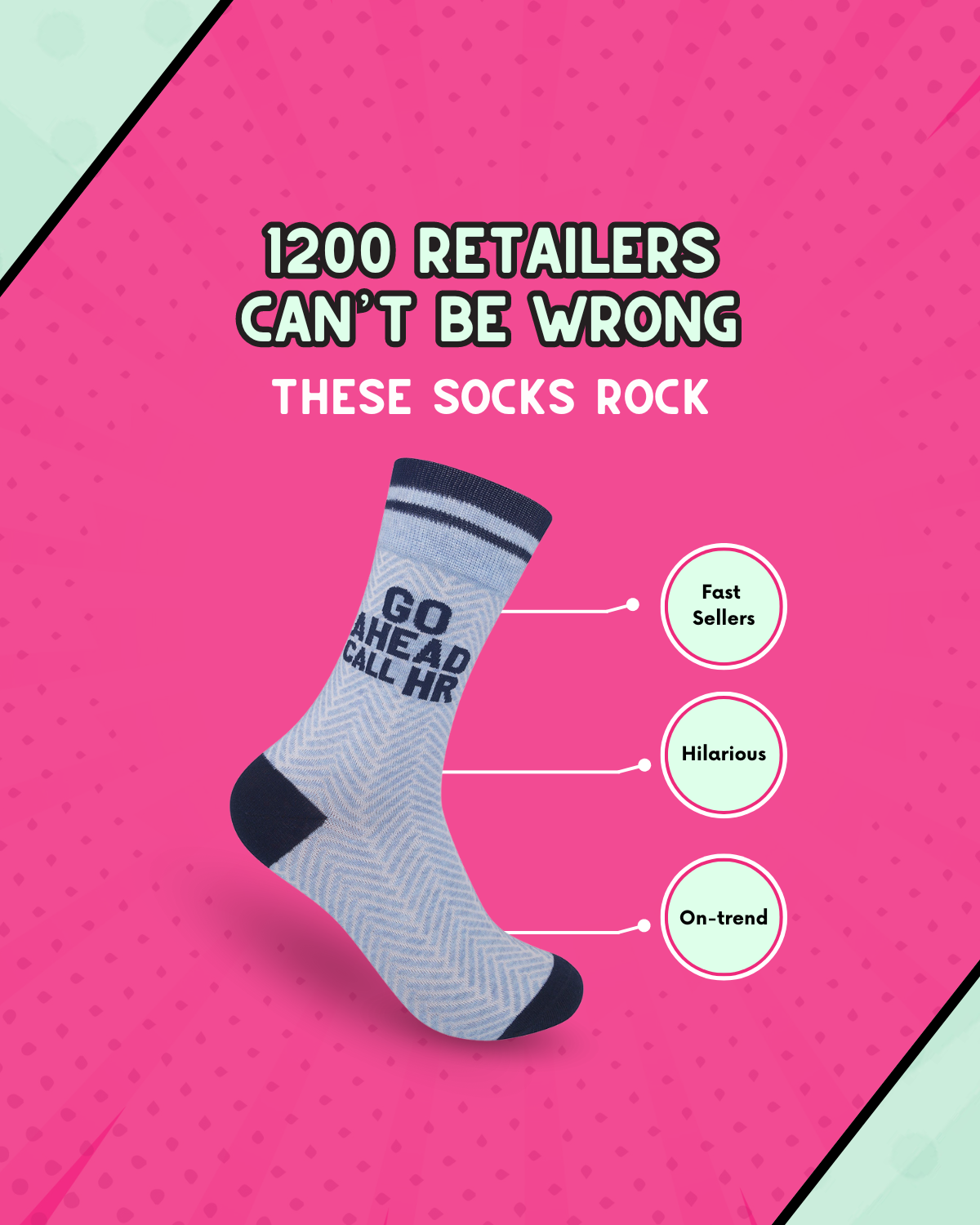 Go Ahead Call Hr Socks | Funny Unisex | Fun Socks | Funatic