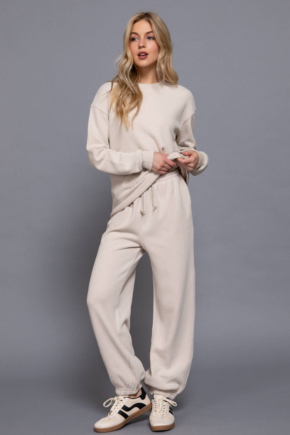 Long Sleeve Round Neck Soft Knit Top