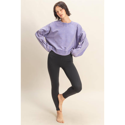 Oversized Crew Neck Sweatshirt With Raw Hem