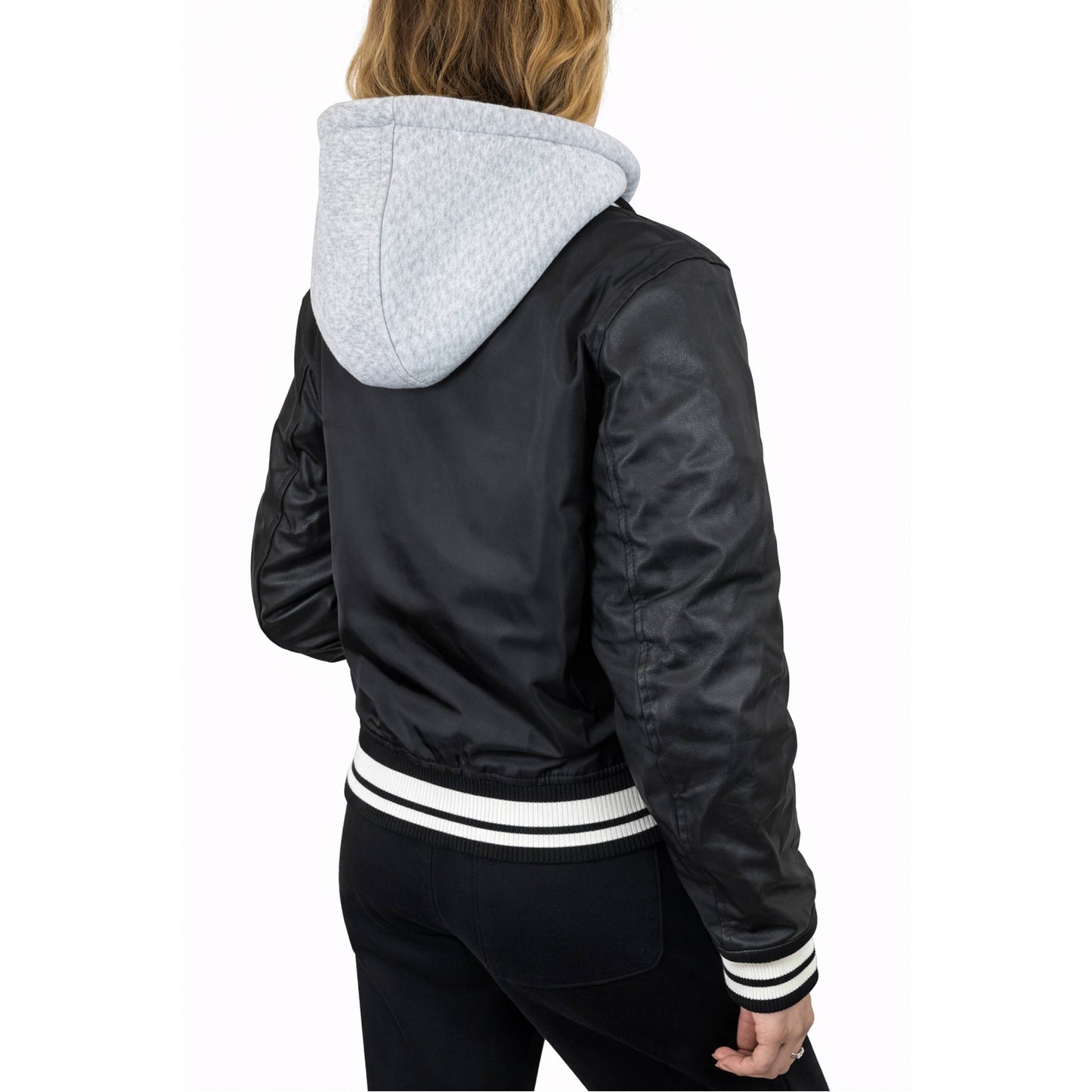 Women’s Hooded Varsity Jacket w/ Detachable Hood