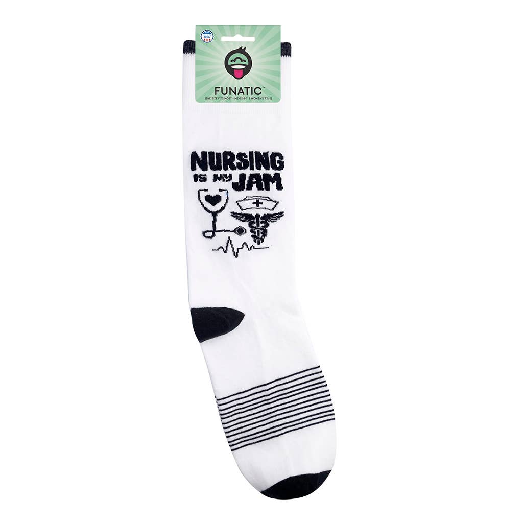 Nursing Is My Jam Socks- CLOSEOUT | Funatic