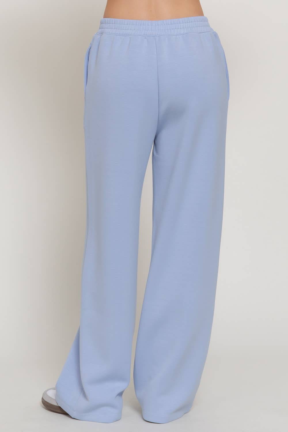 Elastic Waist Soft Modal Scuba Wide Pants