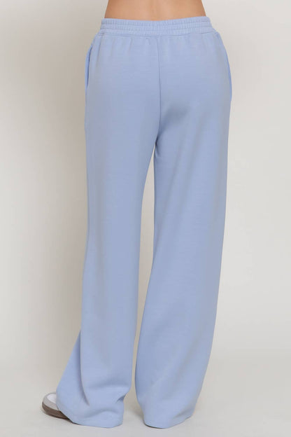 Elastic Waist Soft Modal Scuba Wide Pants
