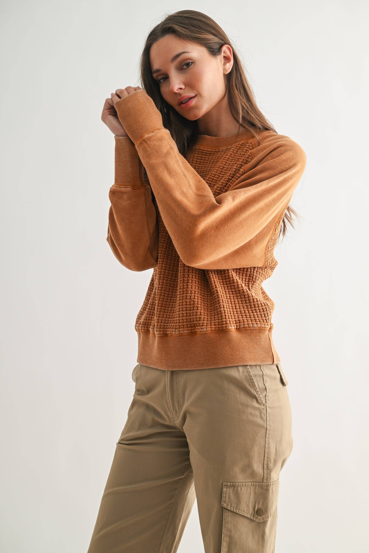 Cozy Waffle Knit Pullover