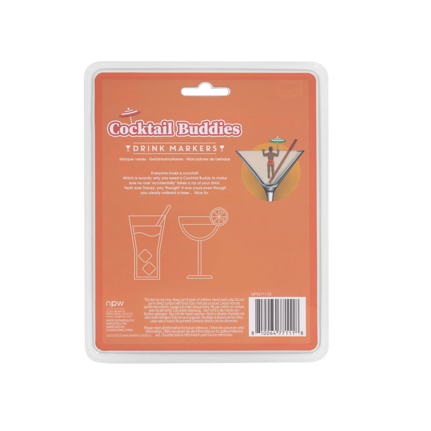 Cocktail Buddies Drink Markers-4 Pack