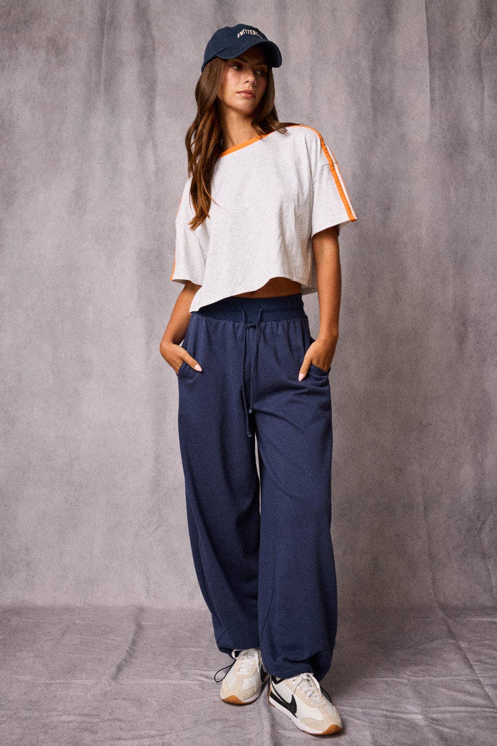 PT19904 - Contrast Trim Cropped Tee