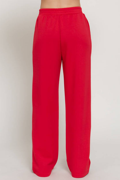 Elastic Waist Soft Modal Scuba Wide Pants