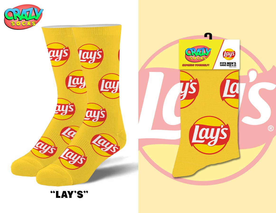 Lays - Mens Crew Folded - Crazy Socks