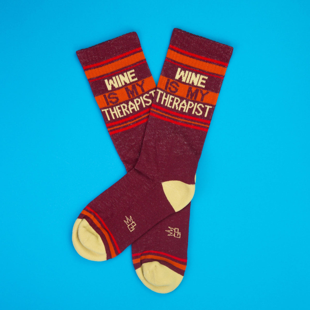 Wine is My Therapist Gym Crew Socks - Wine Lover Gift