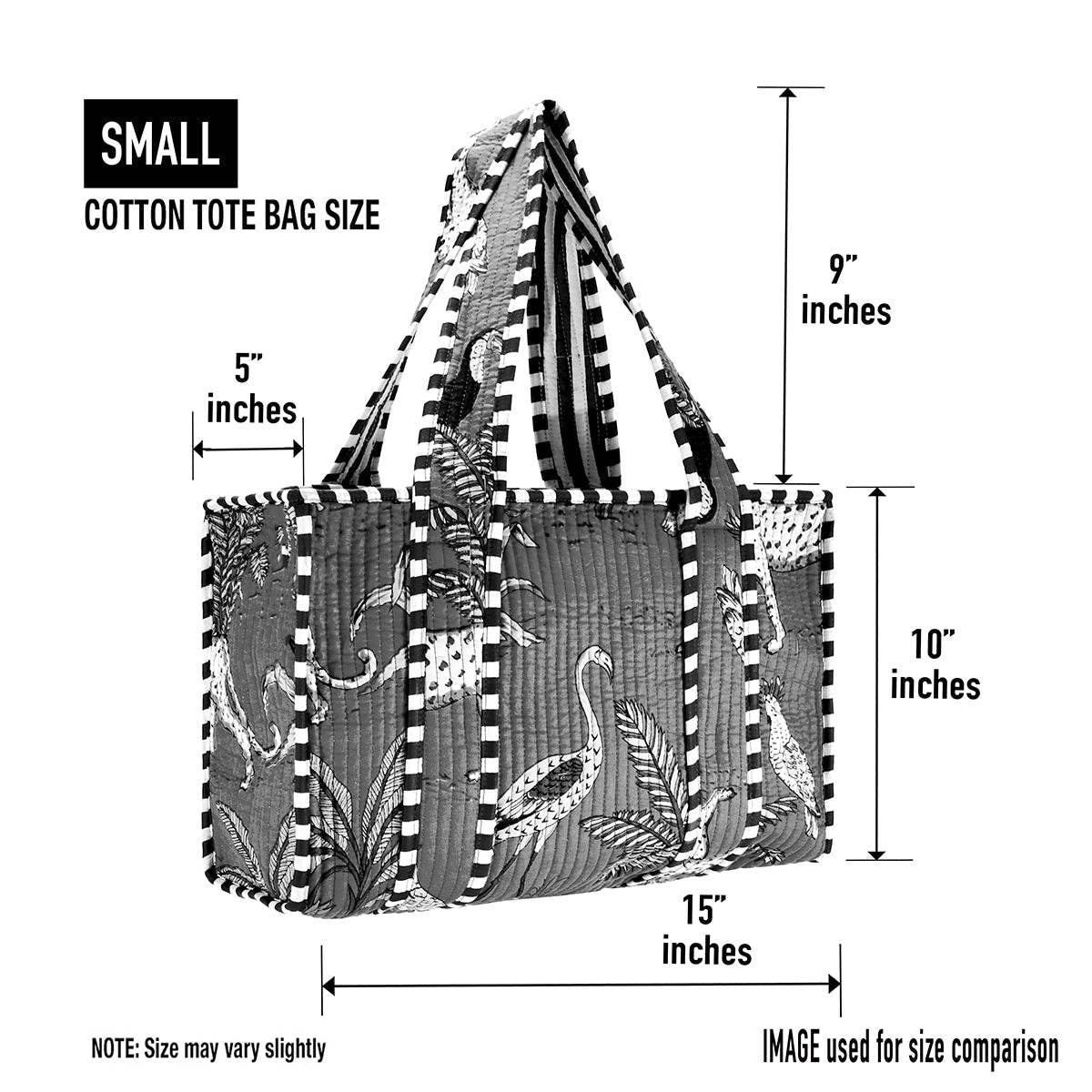 Cotton Fabric Patch Block Print Tote Bag- Small & Large