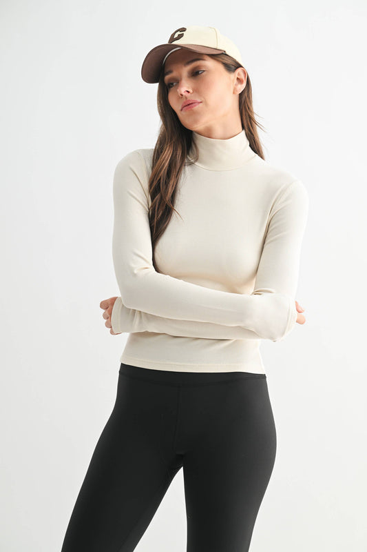 Micro Ribbed Long Sleeve Turtleneck