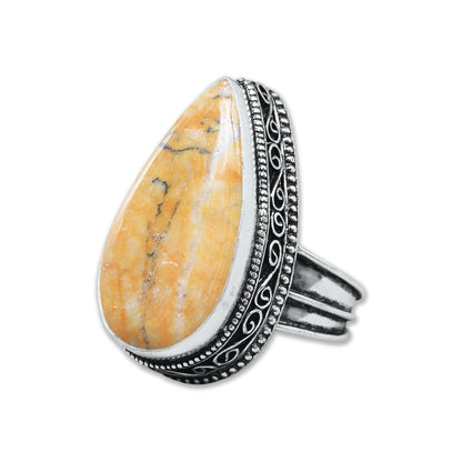 Artisanal Silver-Plated Statement Rings – Assorted Gemstones with Designer Bands (US Sizes 6–10, Non-Adjustable)