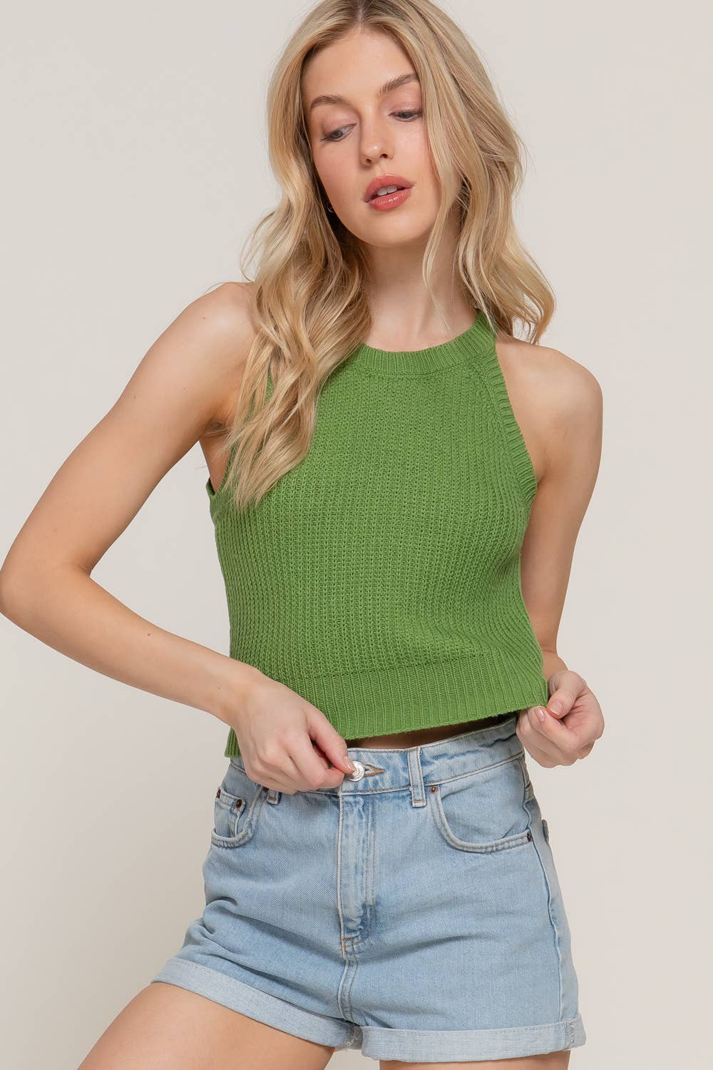 Halter Neck Sweater Top
