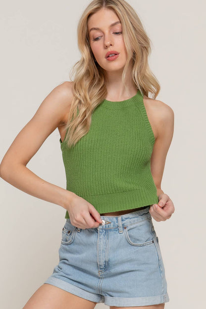 Halter Neck Sweater Top