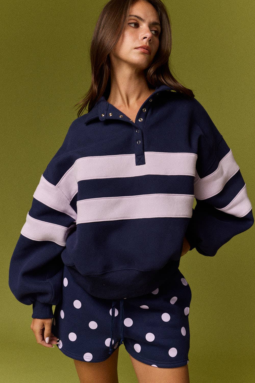 PT19959 Lottie Stripe Rugby Pullover