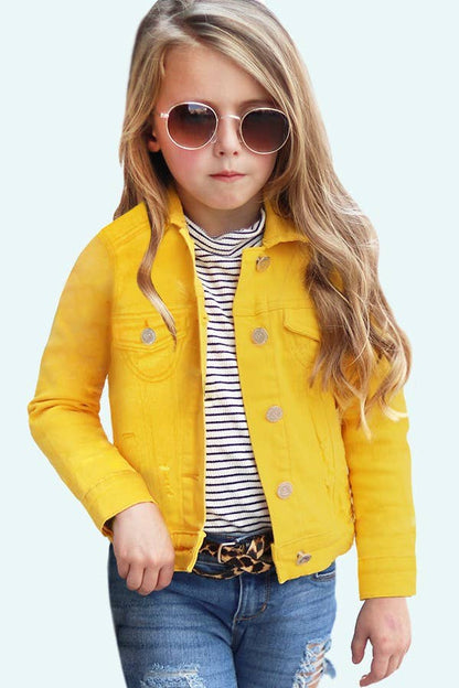 GDJ-18-9625A Girl's Basic Wash Bulk Denim Jacket