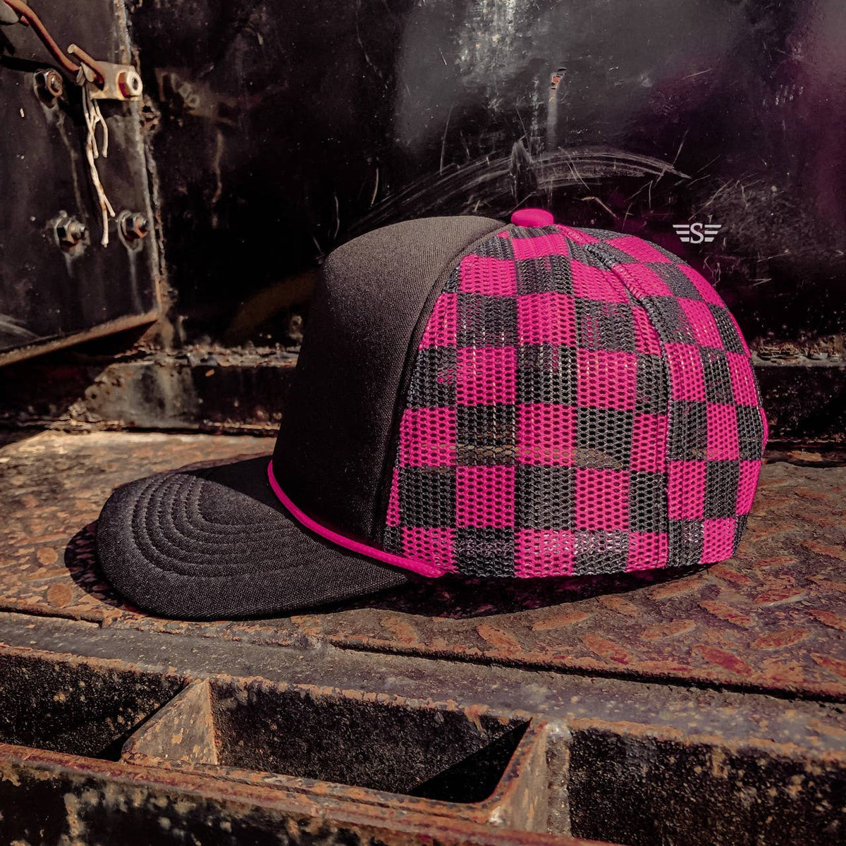 Checkered Mesh Back Cap