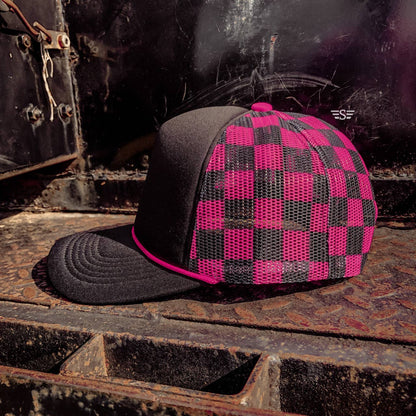 Checkered Mesh Back Cap