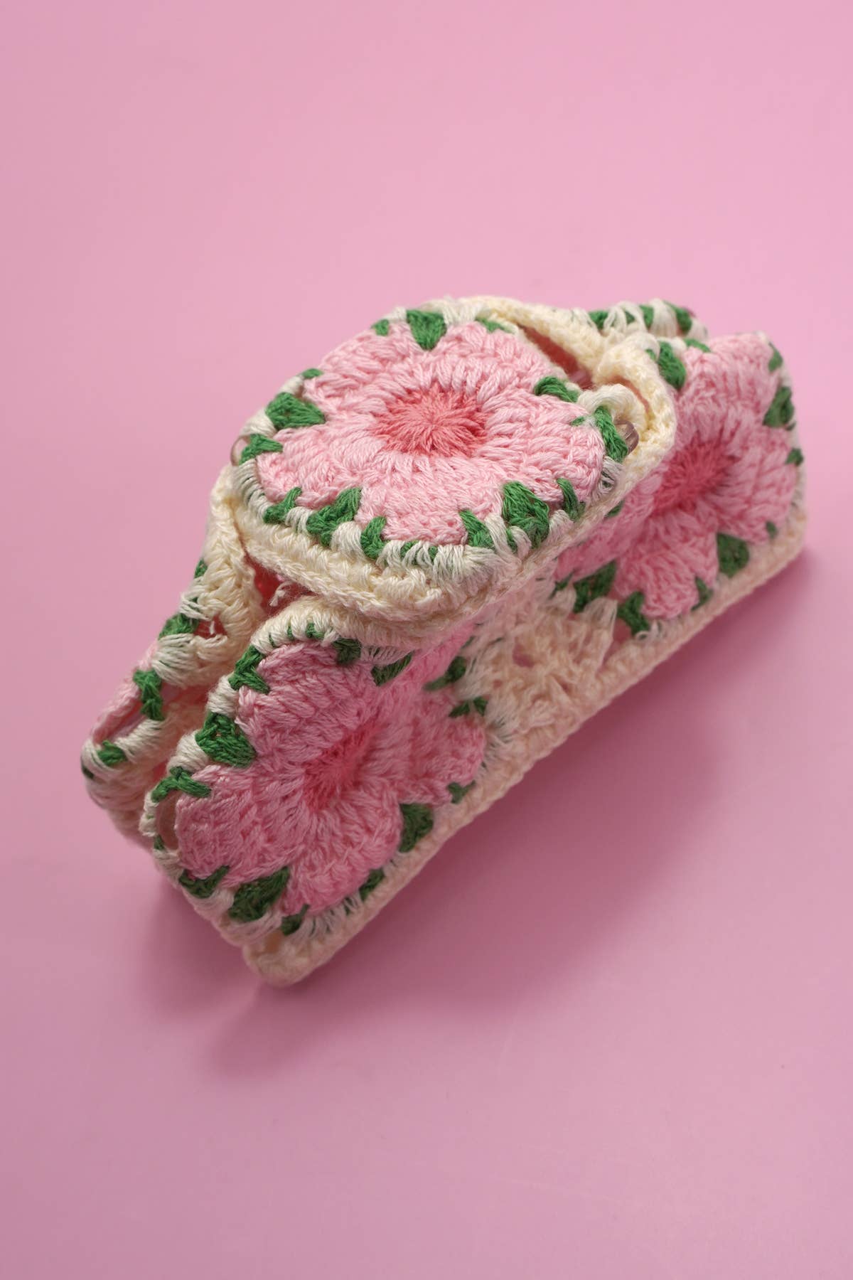 JUMBO HANDMADE CROCHET FLORAL HAIR CLAW CLIPS | 40H938