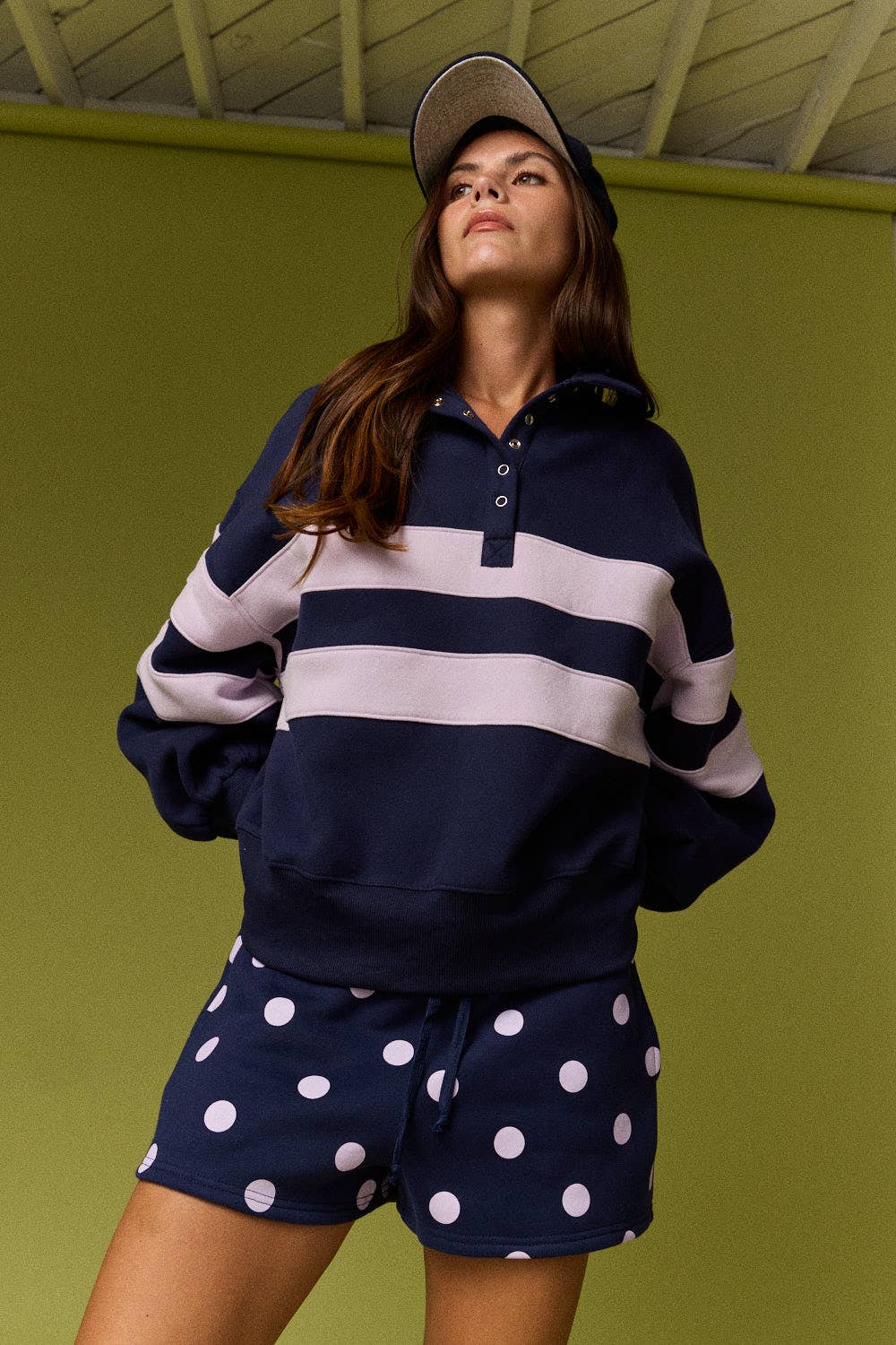 PT19959 Lottie Stripe Rugby Pullover