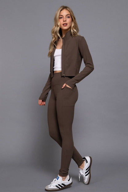 Waist Band Workout Leggings with Pocket