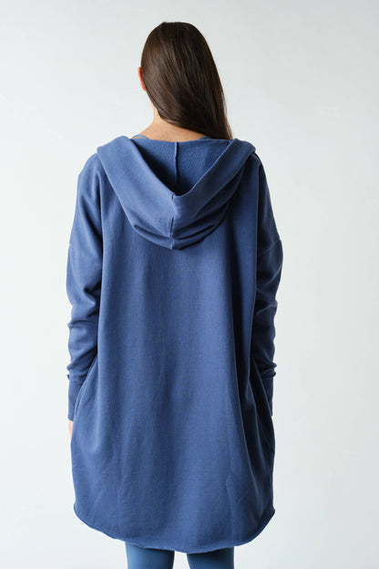 Open Front Longline Hoodie Cardigan