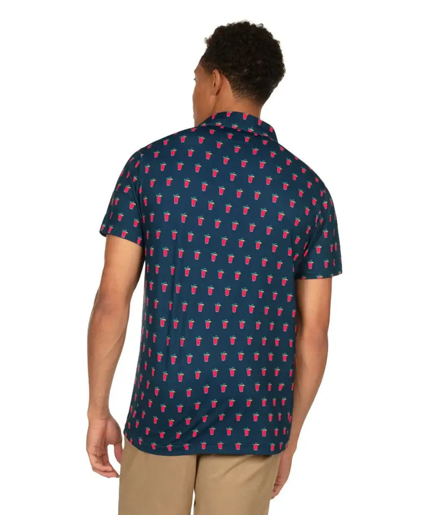 Bloody Mary Men's Golf Shirt - Printed Navy Golf Polo