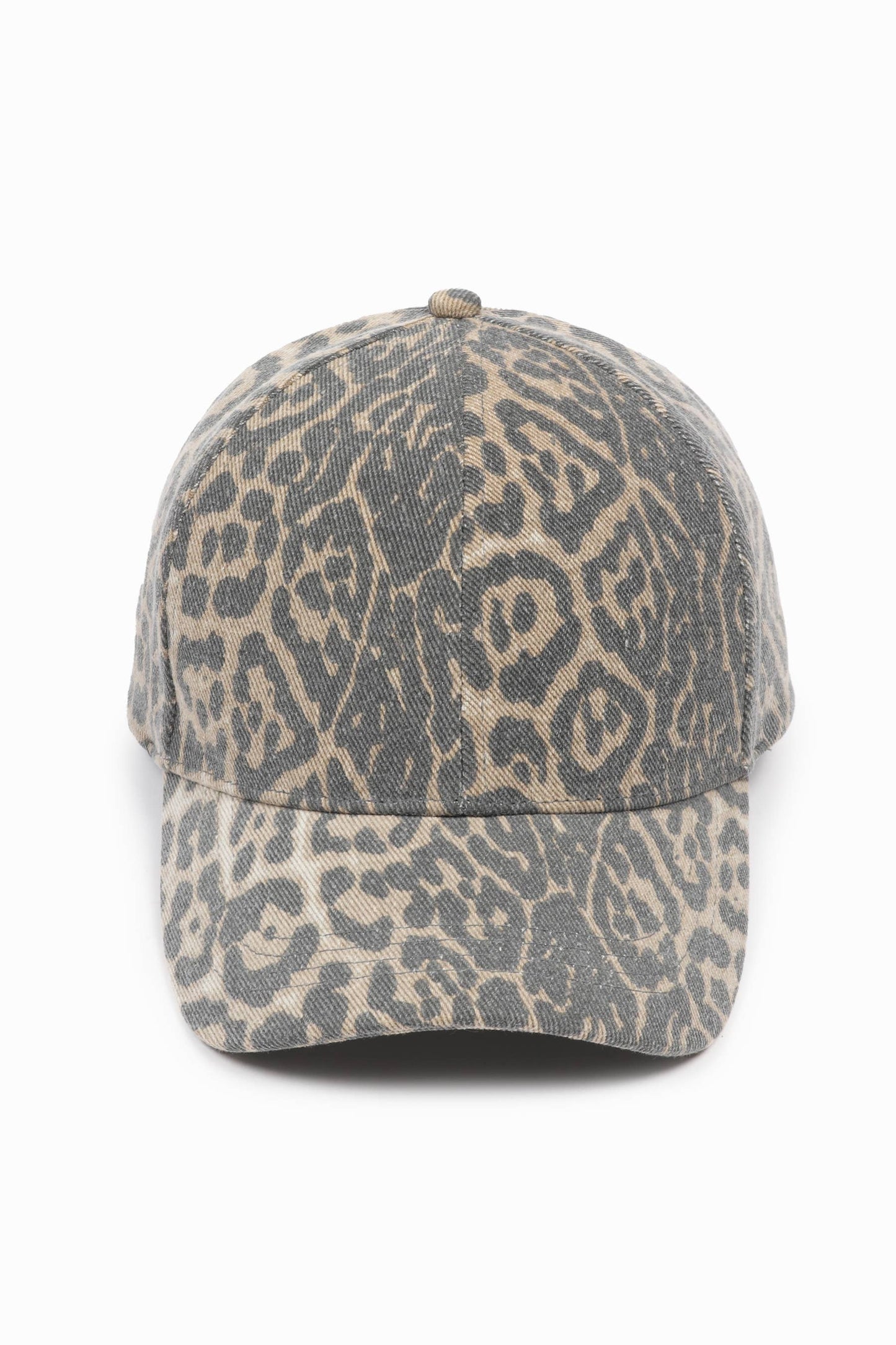Washed Leopard Print 5 Panel Trucker Hat