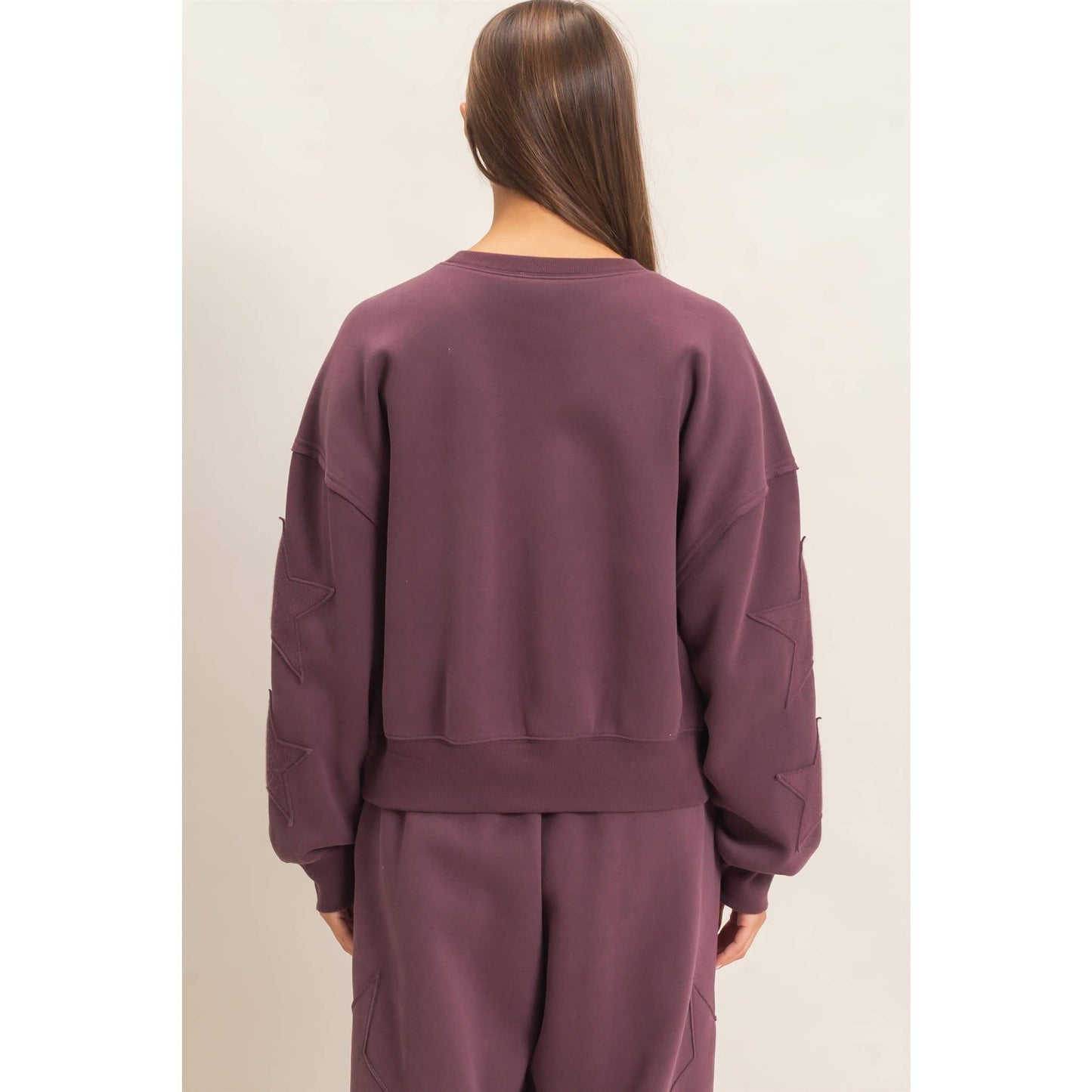 Star Patch Sleeve Sweatshirt