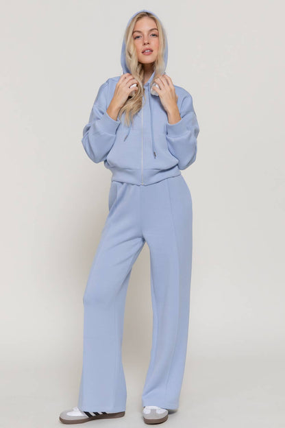 Elastic Waist Soft Modal Scuba Wide Pants