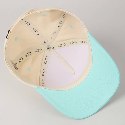 Kids Plain Two Tone Canvas Cotton Baseball Cap