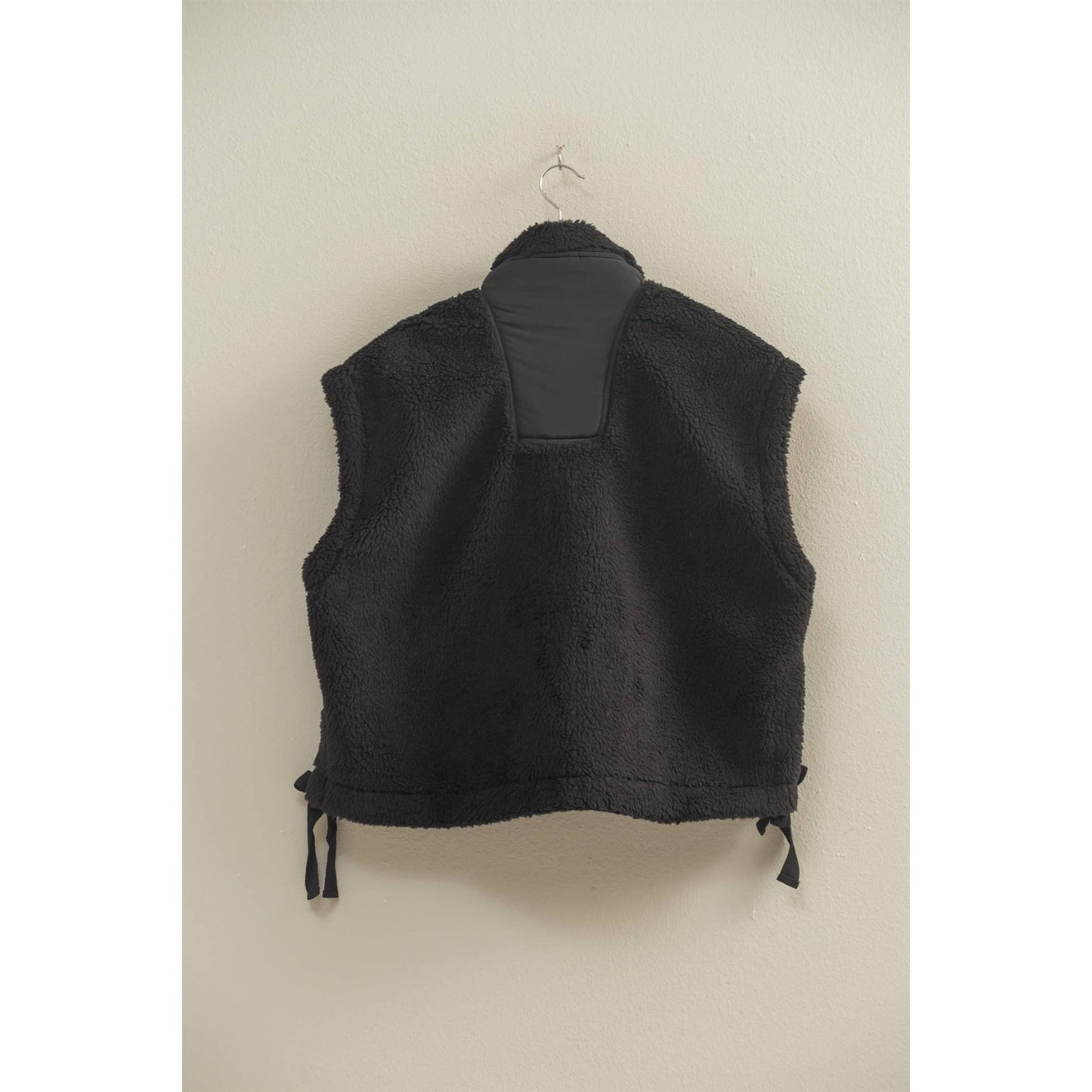 Cozy Mock Neck Sherpa Vest Jacket