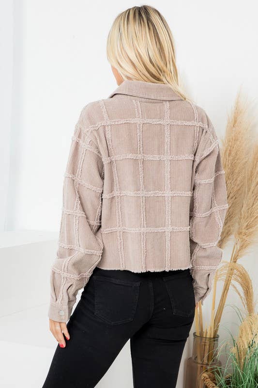Heavy Washed Corduroy Patchwork Jacket