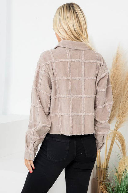 Heavy Washed Corduroy Patchwork Jacket