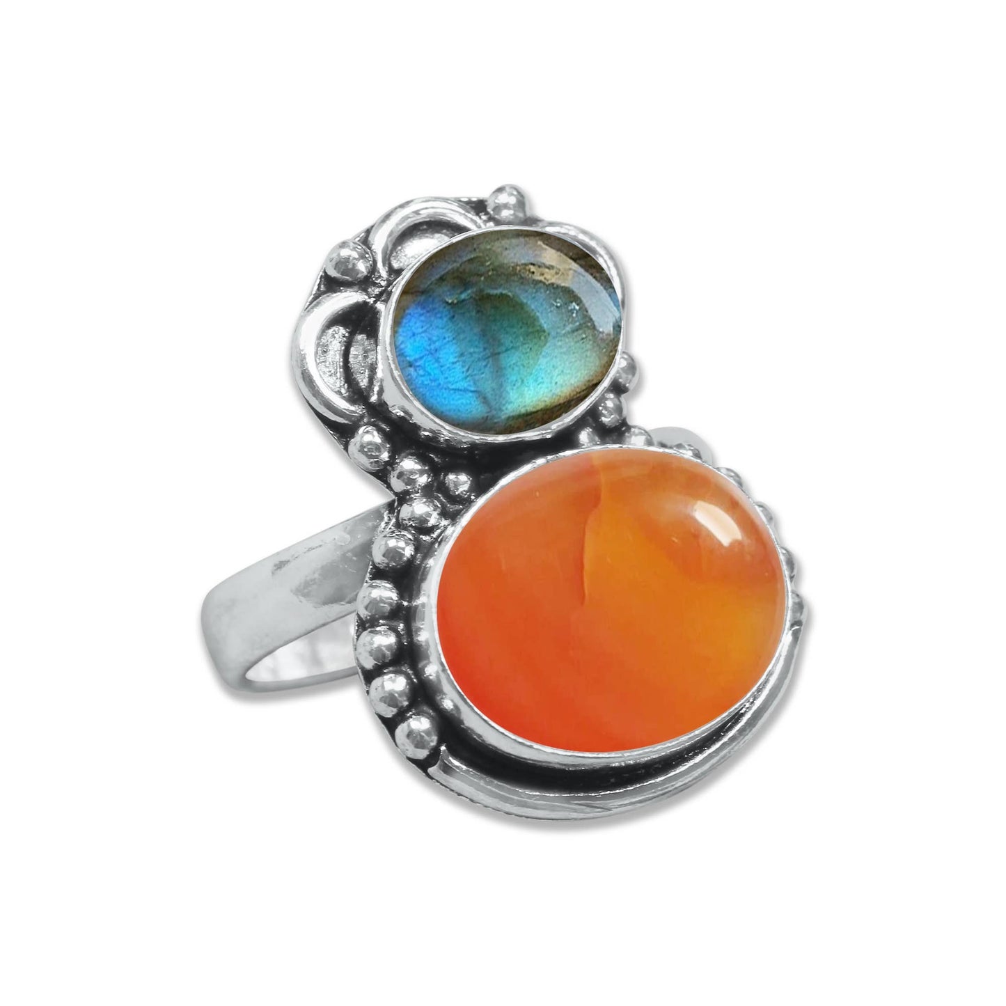 Multi-Stone Rings – Handmade, Silver-Plated, Boho Style 