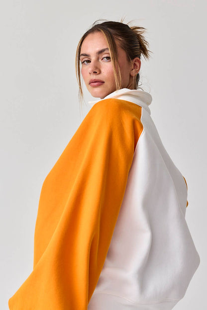PT16060-1 - Snap Button Colorblock Varsity Rugby Pullover