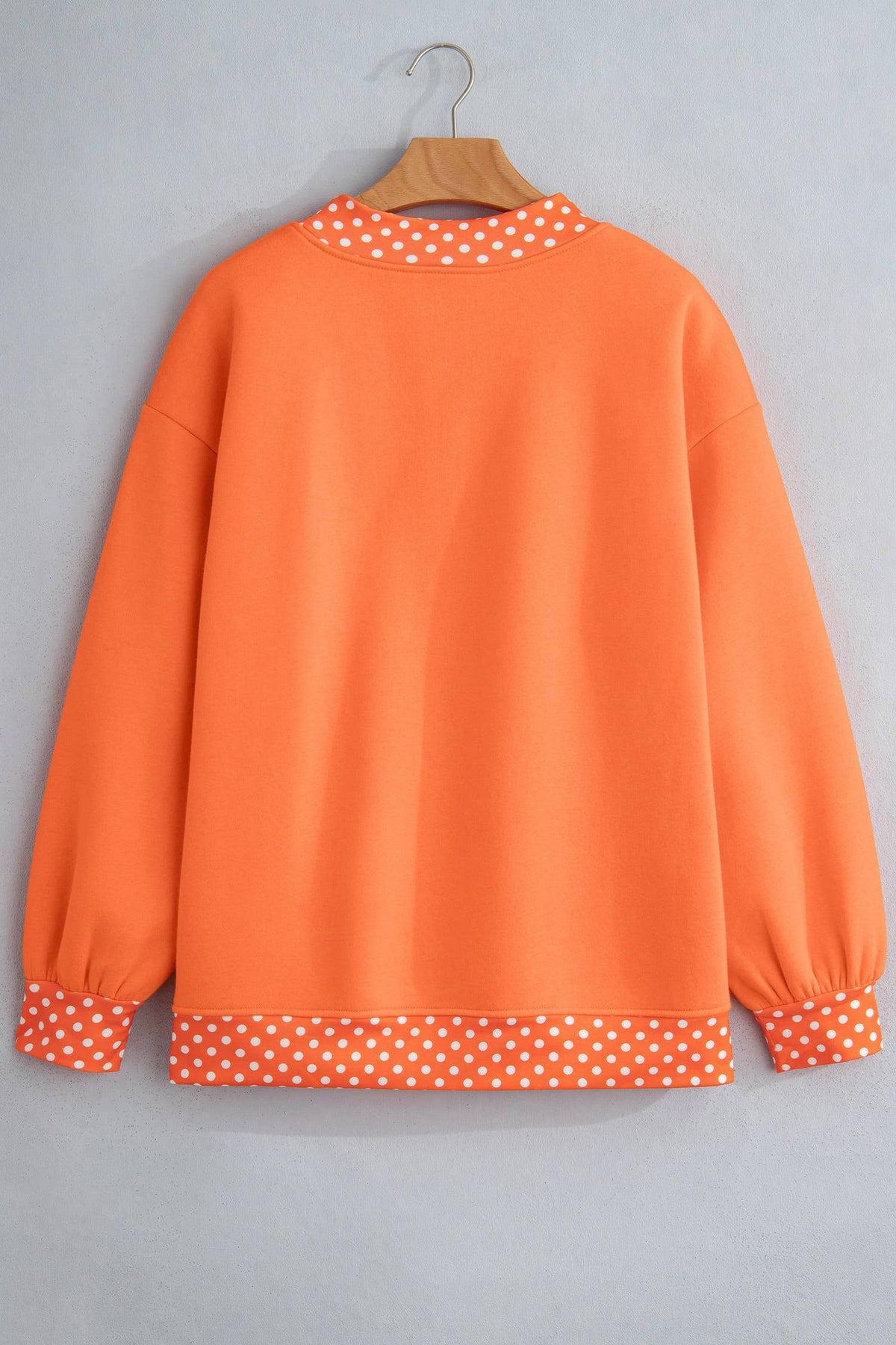 66 Plus Size Polka Dot Mock Neck Fleece Sweatshirt (S-4X)