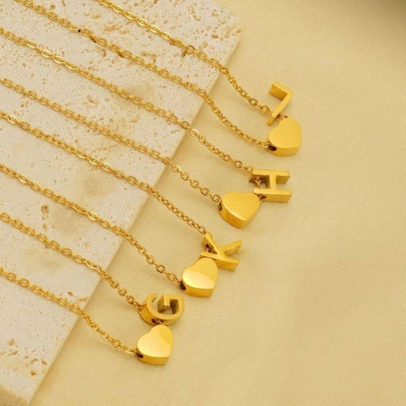 18K STAINLESS STEEL TARNISH FREE INITIAL NECKLACE | 40NK9440