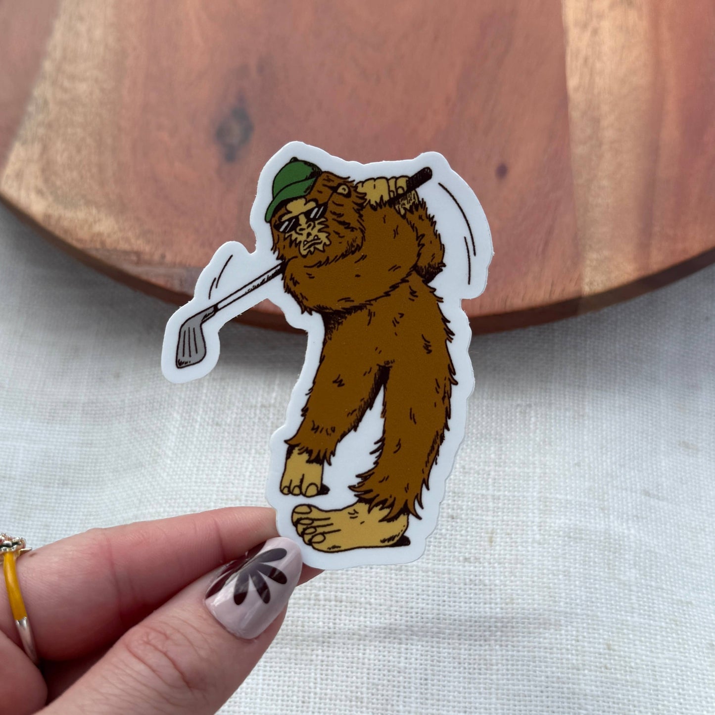 Bigfoot Golfing Sticker