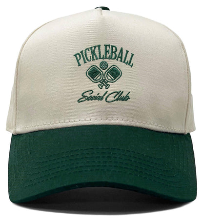 Two Tone Cap - Pickleball Social Club - Forest/Beige