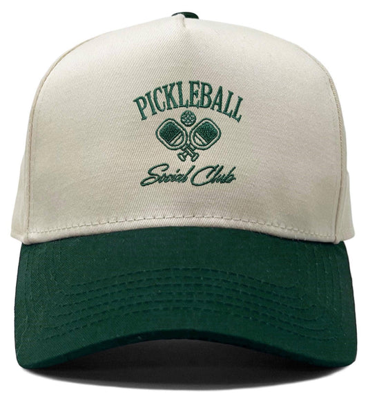 Two Tone Cap - Pickleball Social Club - Forest/Beige