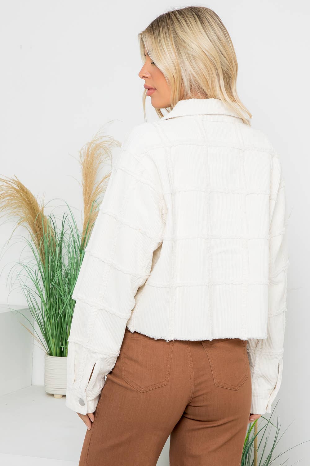 Heavy Washed Corduroy Patchwork Jacket
