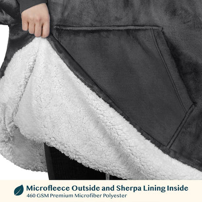 Kid's Chest Pocket Sherpa Hoodie Blanket - Kangaroo Pocket