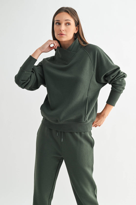 Hearthline Fleece Mock Neck Sweater