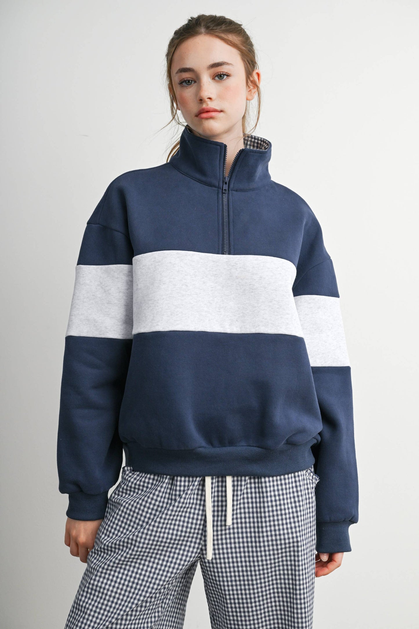 Colorblock Quarter-Zip Sweatshirt-BMT8510
