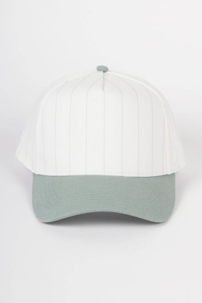 Pinstripe Two-Tone Baseball Cap