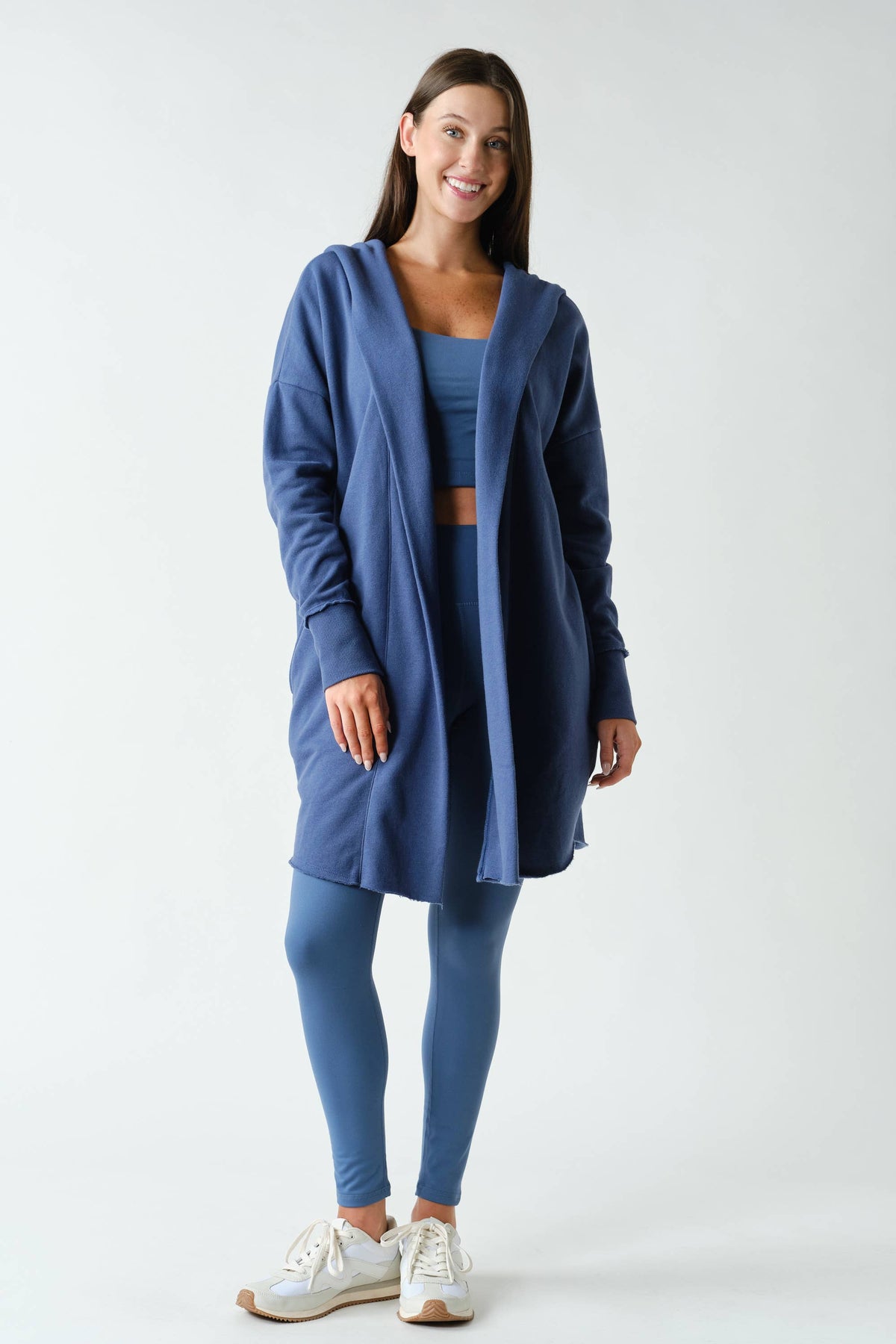 Open Front Longline Hoodie Cardigan