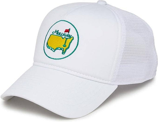 5 Panel Trucker Hat: Mulligan - White