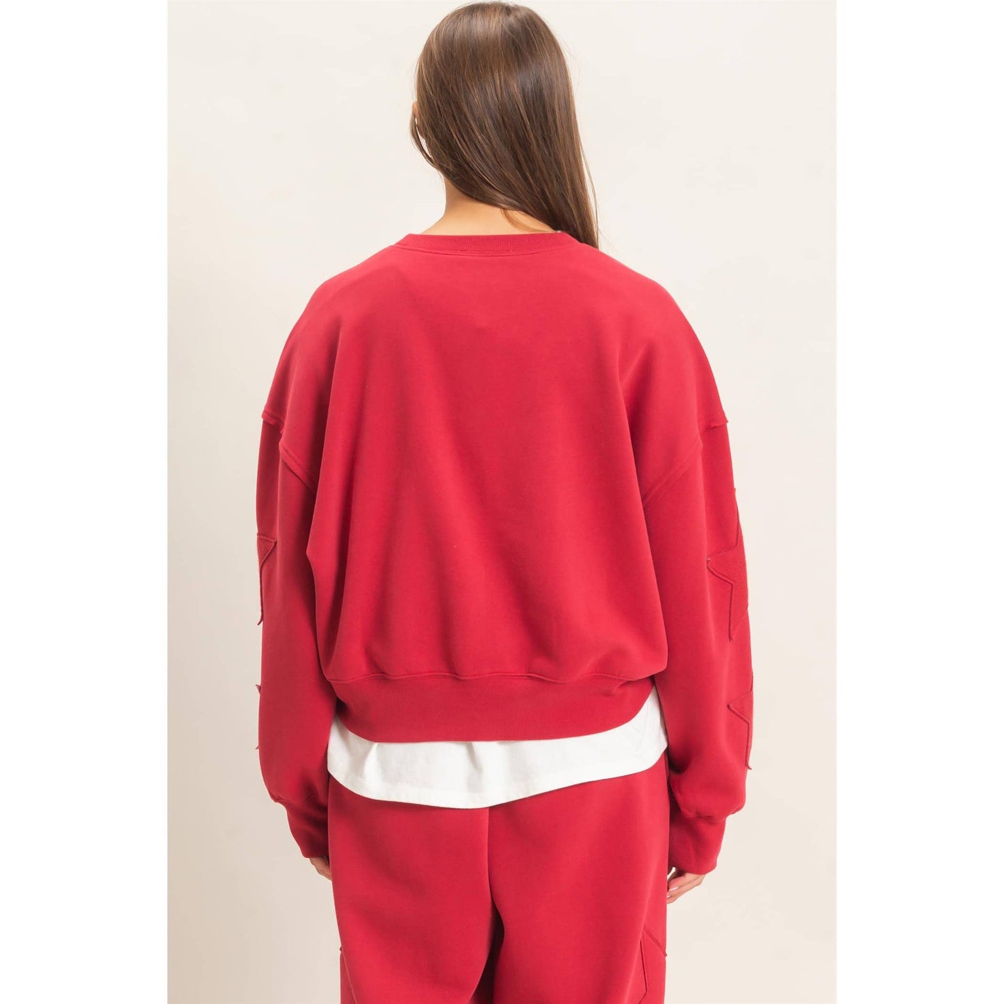 Star Patch Sleeve Sweatshirt
