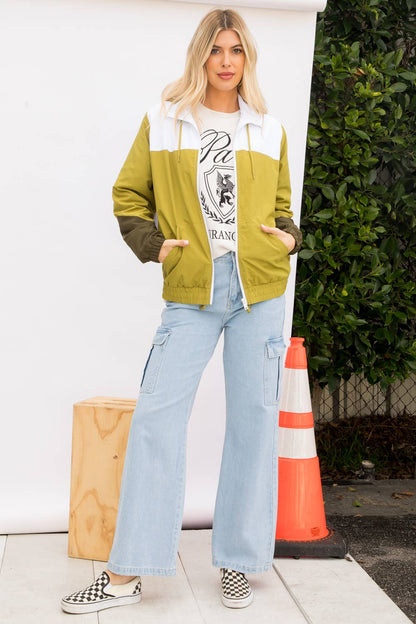 Dry Nylon Color Block Windbreaker